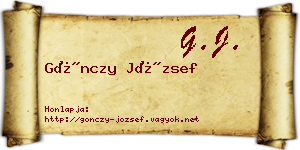 Gönczy József névjegykártya